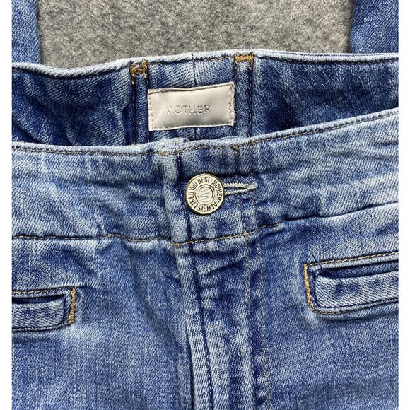 Mother Jeans Womens 27 Blue The Laced Hustler Ankle One Smart Cookie Raw Hem - Picture 7 of 16